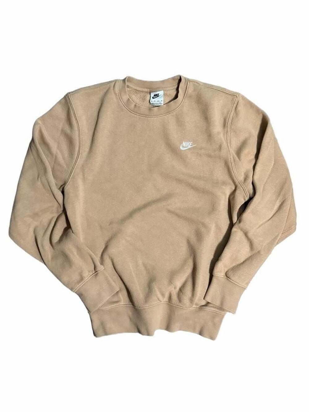 Nike Sportswear Club Fleece Crewneck Sweatshirt Size XS Tan Brown